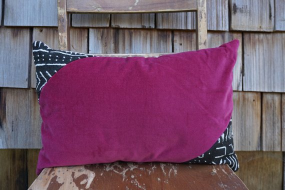 Sybil - African Mudcloth + Velvet Pillow