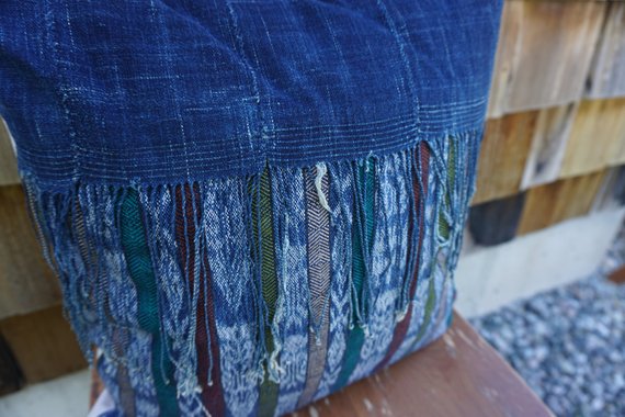 Declan - Guatemalan Textile + Vintage African Indigo Pillow