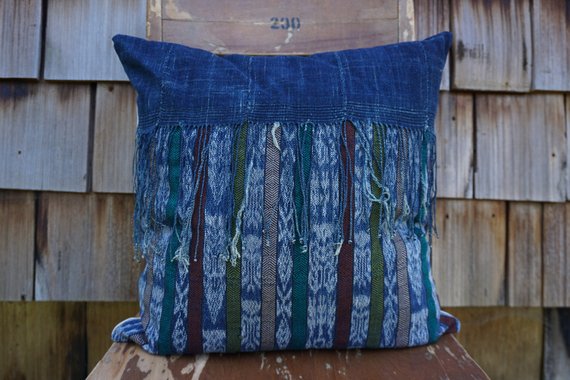 Declan - Guatemalan Textile + Vintage African Indigo Pillow