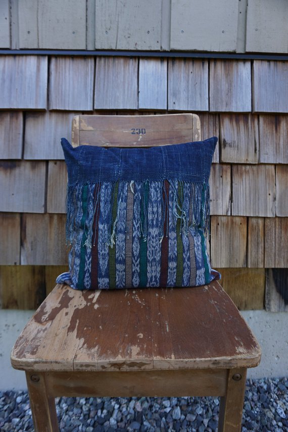 Declan - Guatemalan Textile + Vintage African Indigo Pillow